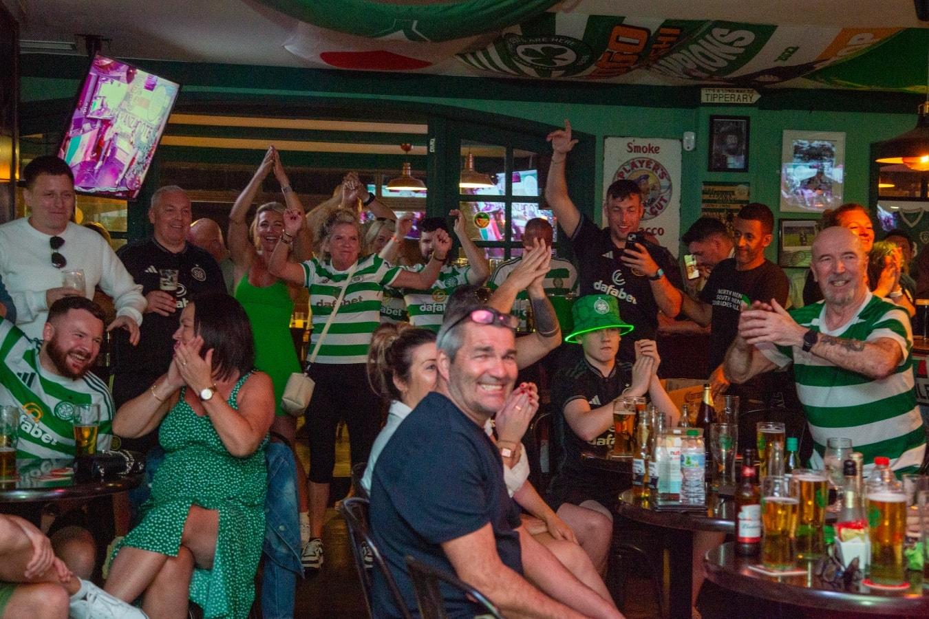 Bar 67 fans watching Celtic