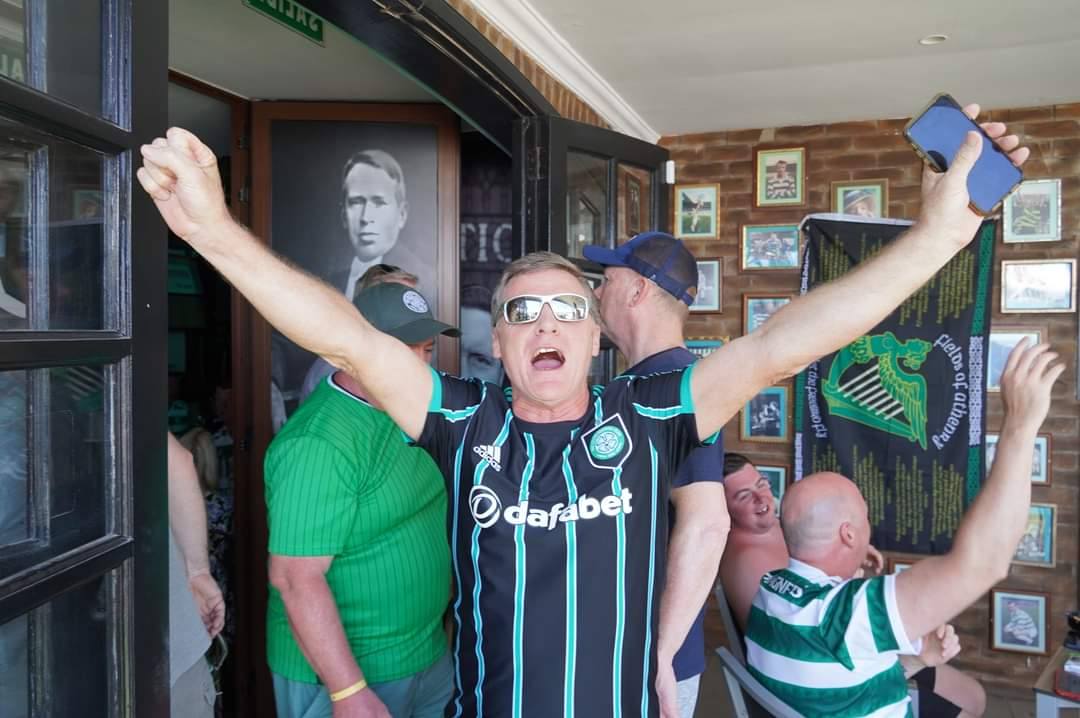 Celtic supporters watching the match