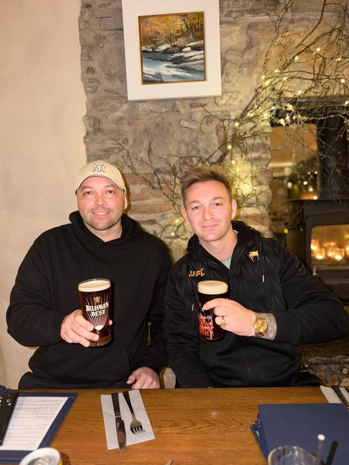 David and Wayne Murphy enjoying a pint